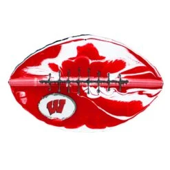 Wisconsin Badgers 10.5" X 17" Football Recycled Metal Wall Art