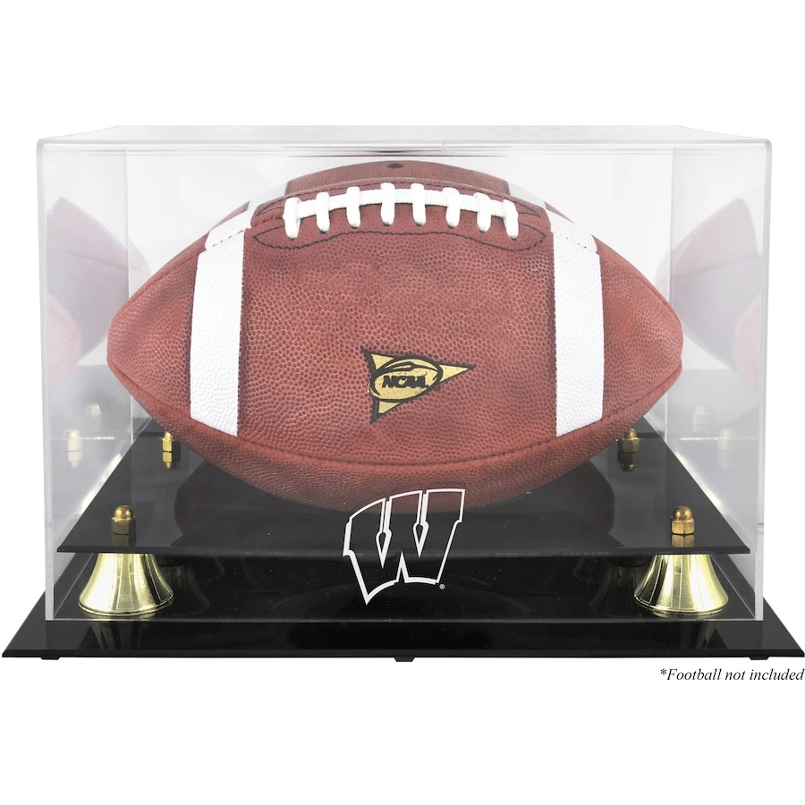 Wisconsin Badgers Fanatics Authentic Golden Classic Football Display Case With Mirror Back 1 Wisconsin Badgers Fanatics Authentic Golden Classic Football Display Case With Mirror Back