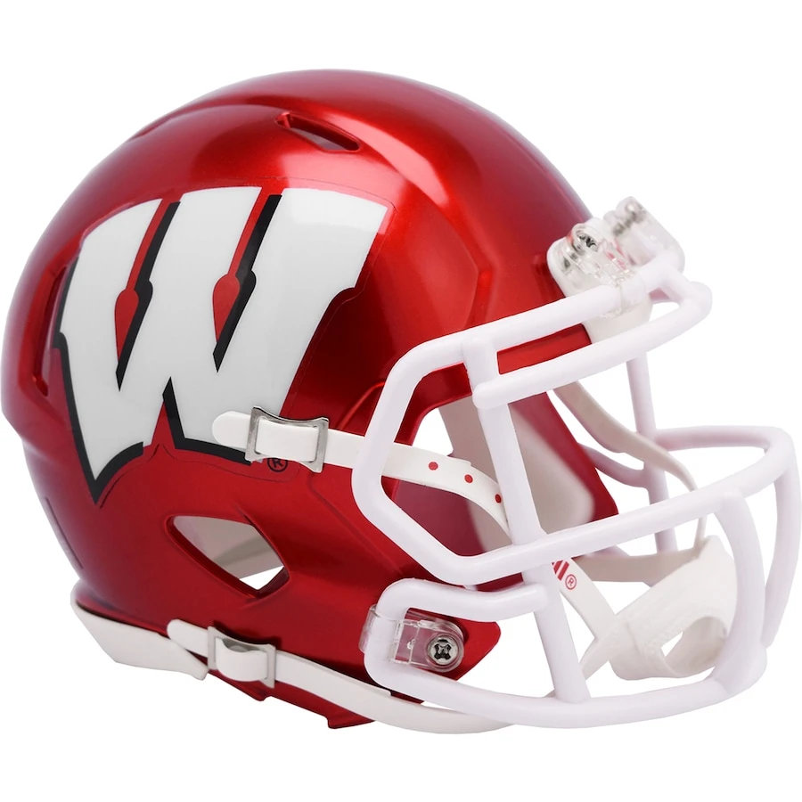 Wisconsin Badgers Riddell FLASH Alternate Revolution Speed Mini Football Helmet 1 Wisconsin Badgers Riddell FLASH Alternate Revolution Speed Mini Football Helmet