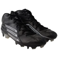 Wisconsin Badgers Team-Issued Black Adidas Cleats From The Football Program - Size 11.5