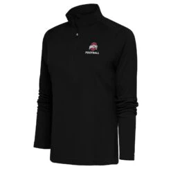 Ohio State Buckeyes Antigua Women's Football Tribute Half-Zip Pullover Top - Black