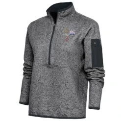 Ohio State Buckeyes Antigua Women's College Football Playoff 2022 Peach Bowl Fortune Half-Zip Pullover Jacket - Heather Charcoal