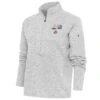 Ohio State Buckeyes Antigua Women's College Football Playoff 2022 Peach Bowl Fortune Half-Zip Pullover Jacket - Heather Gray