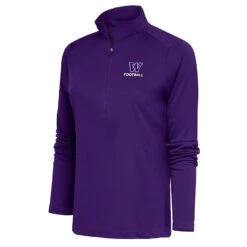 Washington Huskies Antigua Women's Football Tribute Half-Zip Pullover Top - Purple