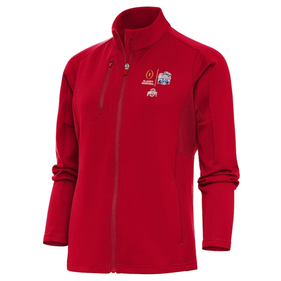 Ohio State Buckeyes Antigua Women's College Football Playoff 2022 Peach Bowl Generation Full-Zip Jacket - Scarlet 1 Ohio State Buckeyes Antigua Women's College Football Playoff 2022 Peach Bowl Generation Full-Zip Jacket - Scarlet