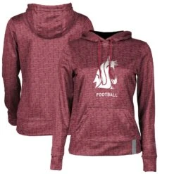 Washington State Cougars Women's Football Pullover Hoodie - Crimson