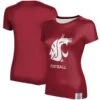 Washington State Cougars Women's Football T-Shirt - Crimson