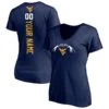 West Virginia Mountaineers Fanatics Branded Women's Playmaker Football Personalized Name & Number V-Neck T-Shirt - Navy