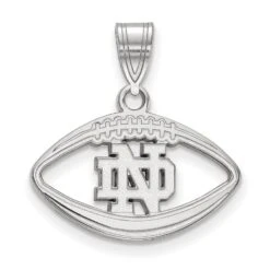 Notre Dame Fighting Irish Women's Sterling Silver Logo Football Pendant
