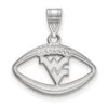 West Virginia Mountaineers Women's Sterling Silver Logo Football Pendant