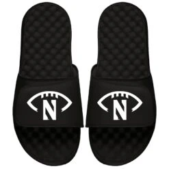 Northwestern Wildcats ISlide Youth Football Logo Slide Sandals - Black