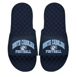North Carolina Tar Heels ISlide Youth Football Varsity Slide Sandals - Navy