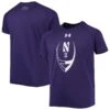 Northwestern Wildcats Under Armour Youth 2022 Sideline Football Icon Tech Raglan Performance T-Shirt - Purple